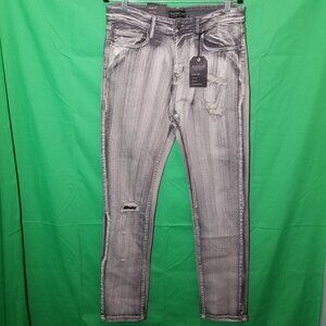 Method Mens Size 30 X 30 Jeans Slim Fit Low Rise Stretch Faded Black Retro NWT‎